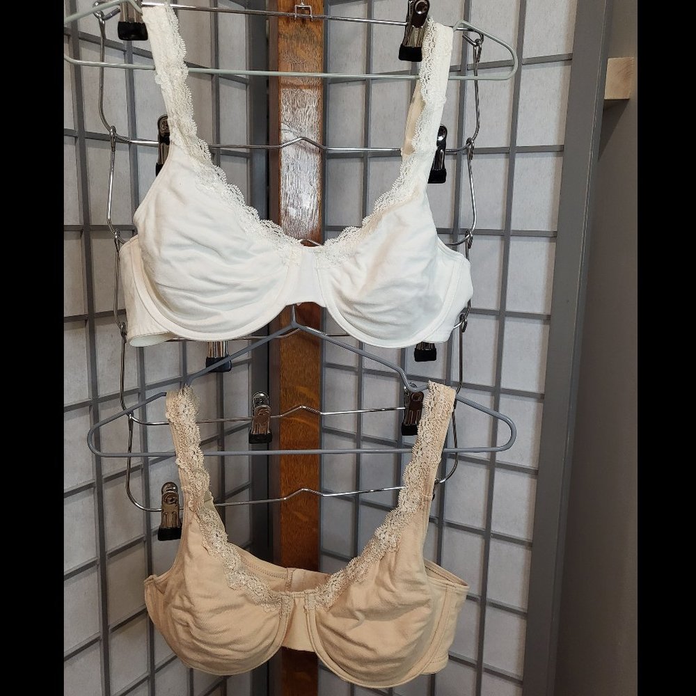 Fruit of the Loom underwire Bras x2 [#9292 Stretch Cotton + Lace]